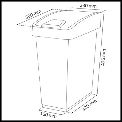 Magne Slim Bin Lift + Push Lid 25L Graphite (1).jpg