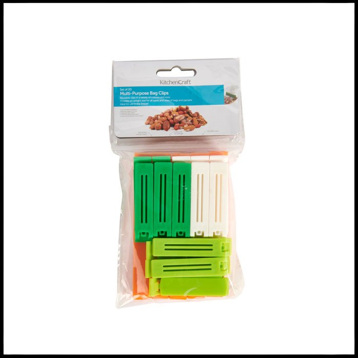 KitchenCraft Pack of Twenty Assorted Sized Bag Clips