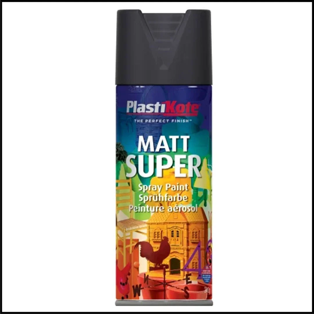 Plastikote Matt Super Spray Black 400ml