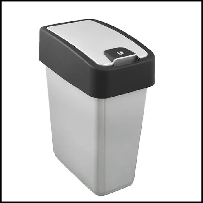 Magne Slim Bin Lift & Push Lid 10L - Silver