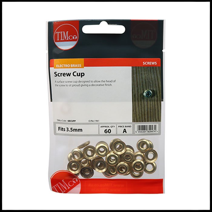 TIMco Electro Brass 6g Screw Cup Washers (60)