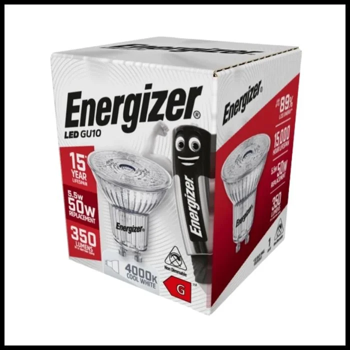Energizer LED Gu10 5.5w 350 Lumens Cool White Bulb