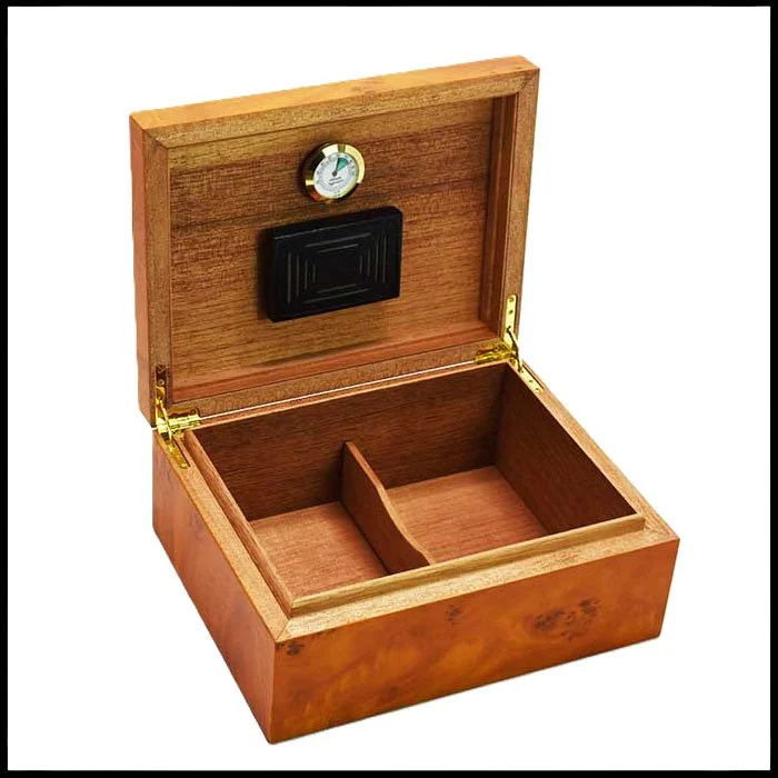 Sarome Burl Wood Veneer Humidor for 40 Cigars — C Booth & Son