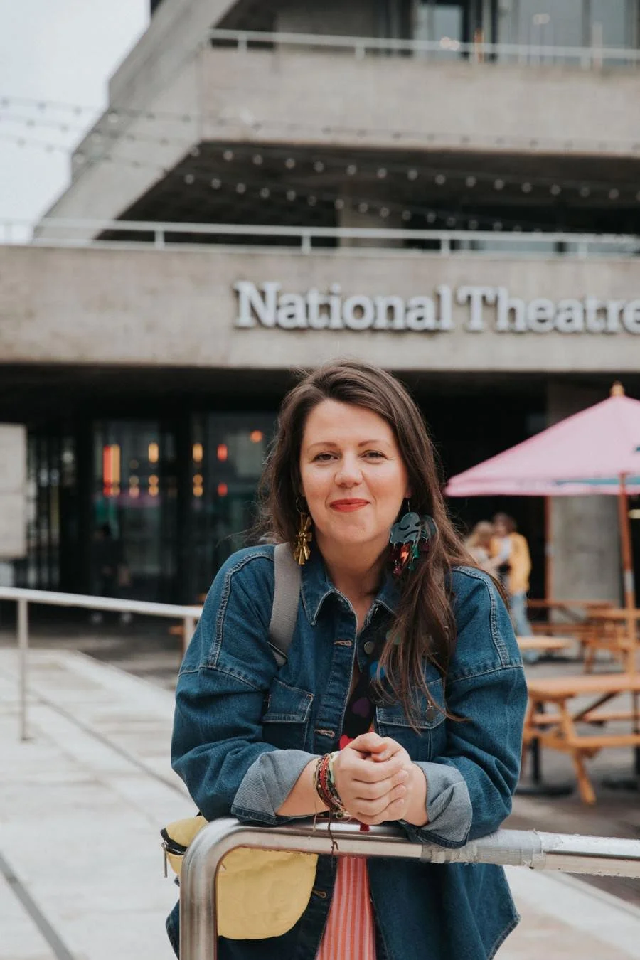Sara Jane Maxwell standing outside the National Theatre