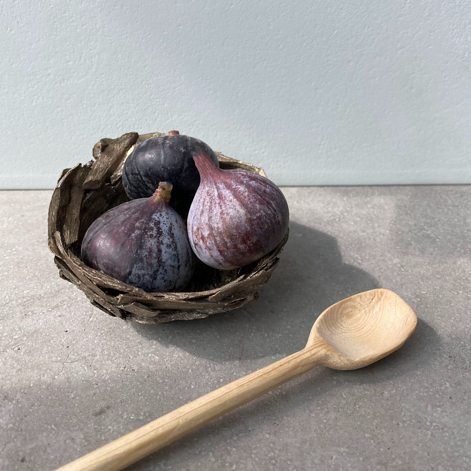 Carved Spoon with Cast WoodChip Vessel.jpg