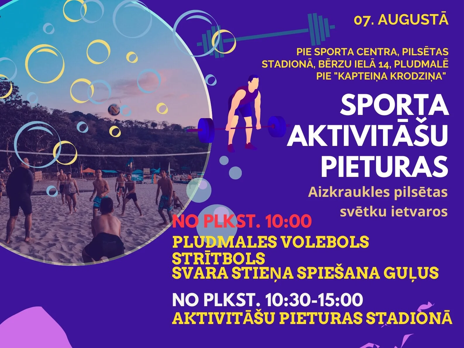 07.augustā apmeklē sporta aktivitāšu pieturas!