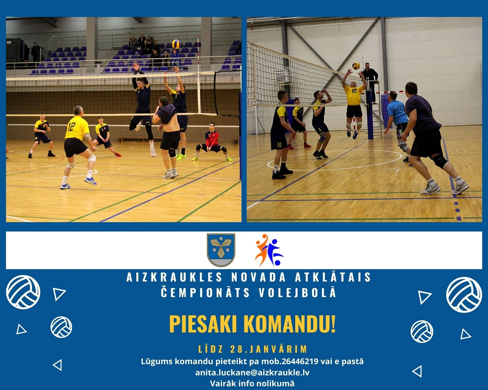 Piesaki komandu Aizkraukles novada atklātajam čempionātam volejbolā!