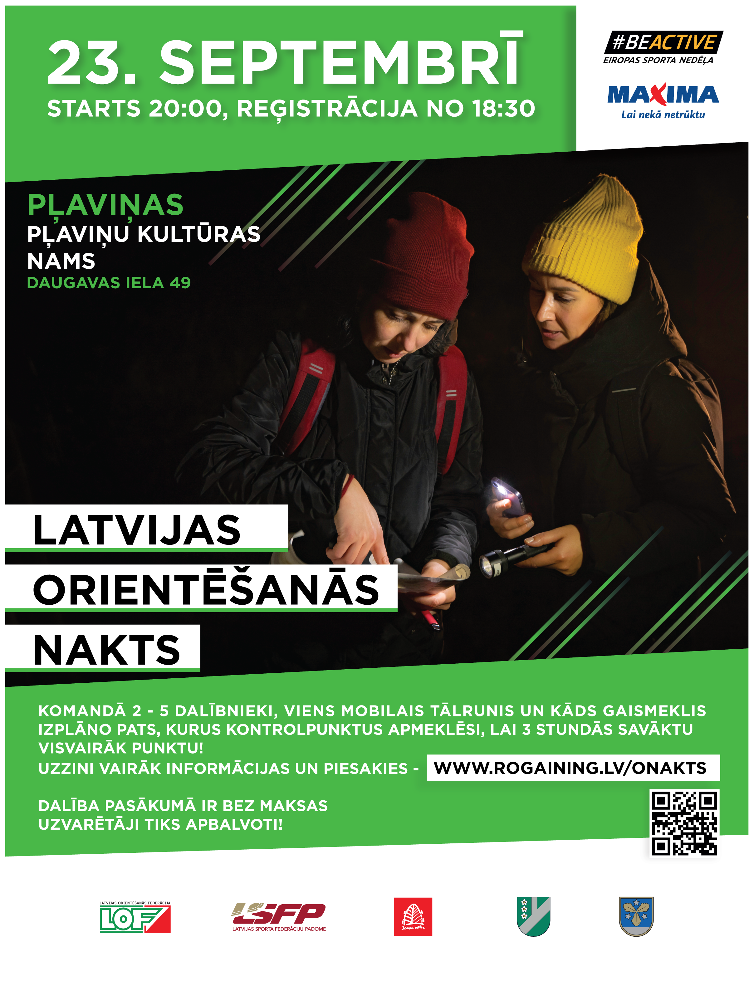 Aicinām pieteikties Latvijas Orientēšanās naktij 2022 