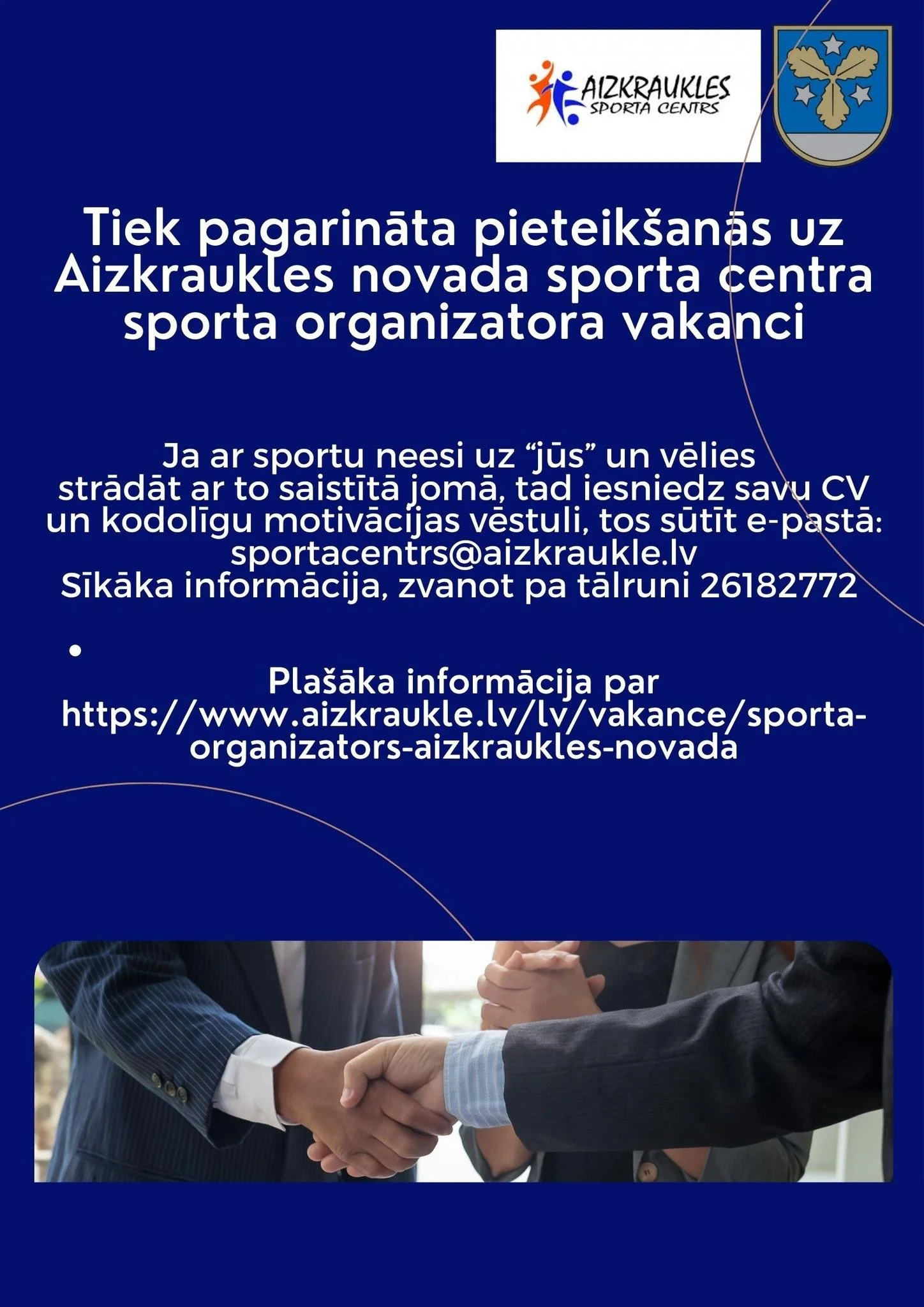 Aizkraukles novada Sporta centrs meklē kolēģi!