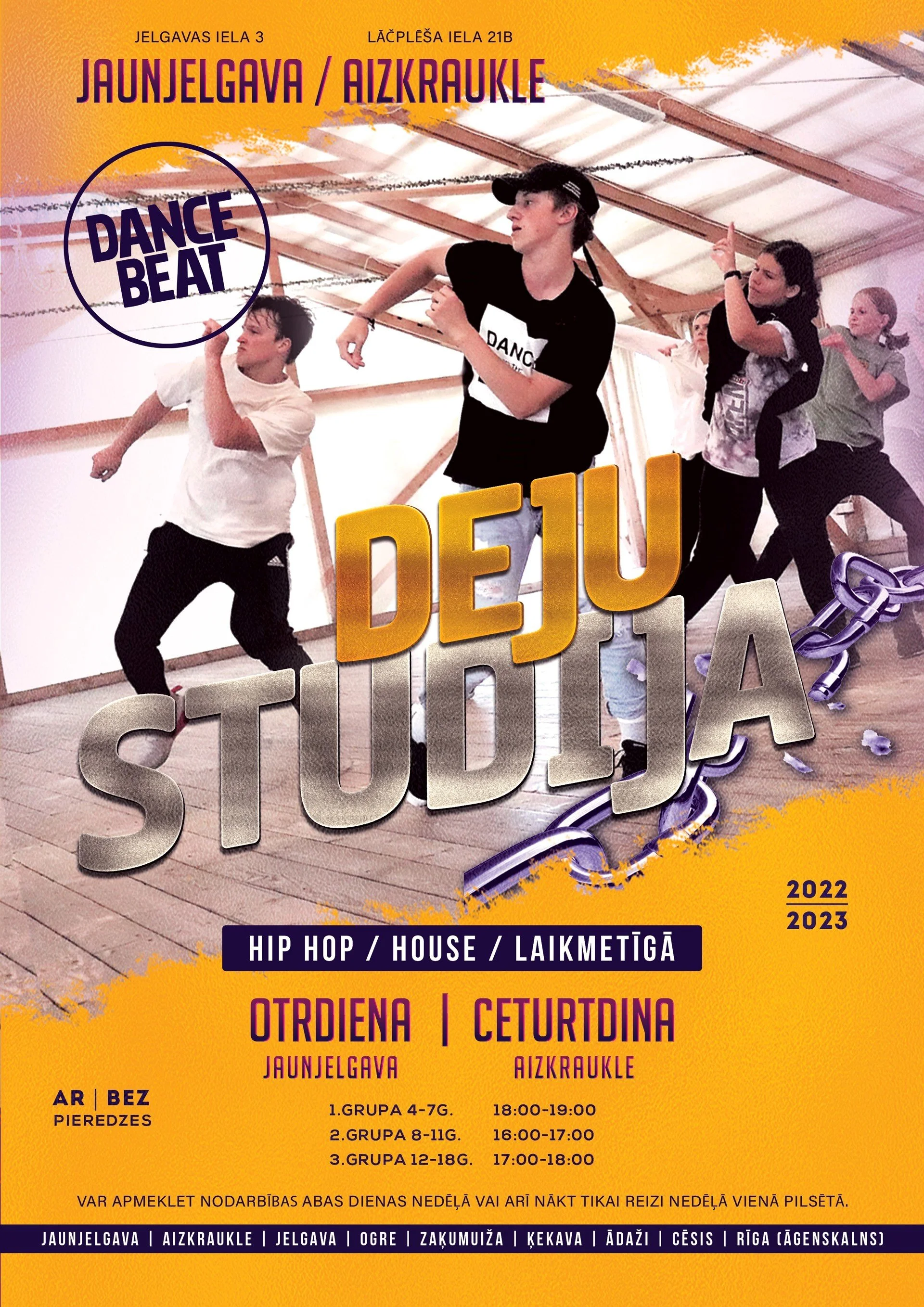 Hip Hop nodarbības Aizkrauklē un Jaunjelgavā.