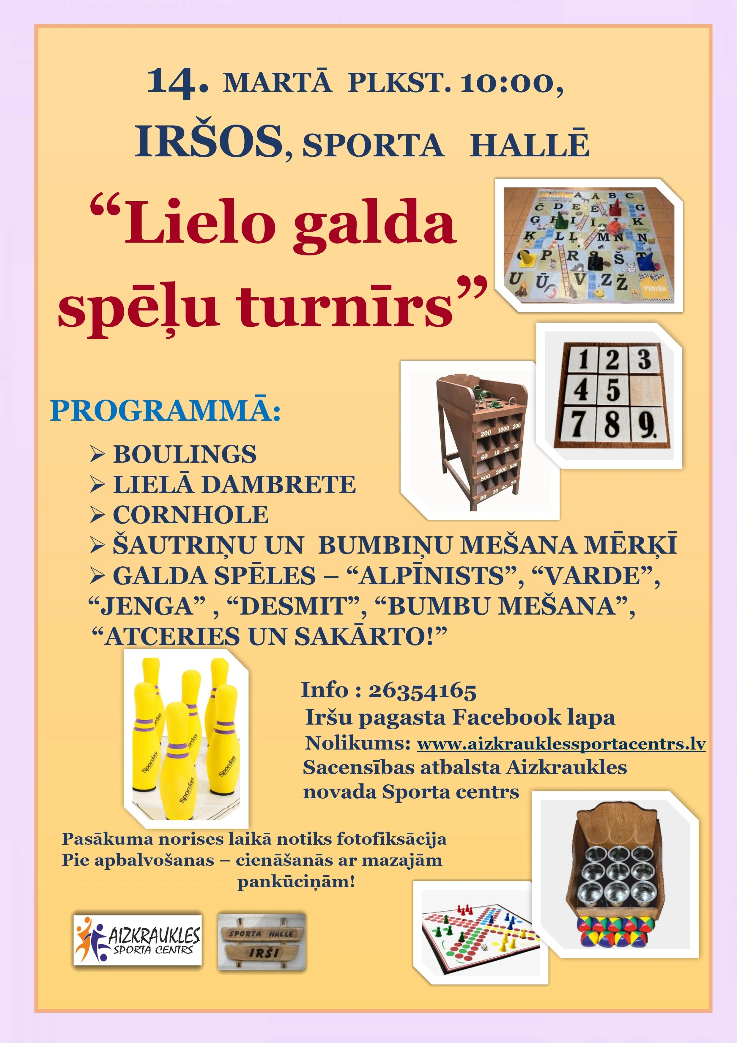 ”Lielo galda spēļu turnīrs” Iršos