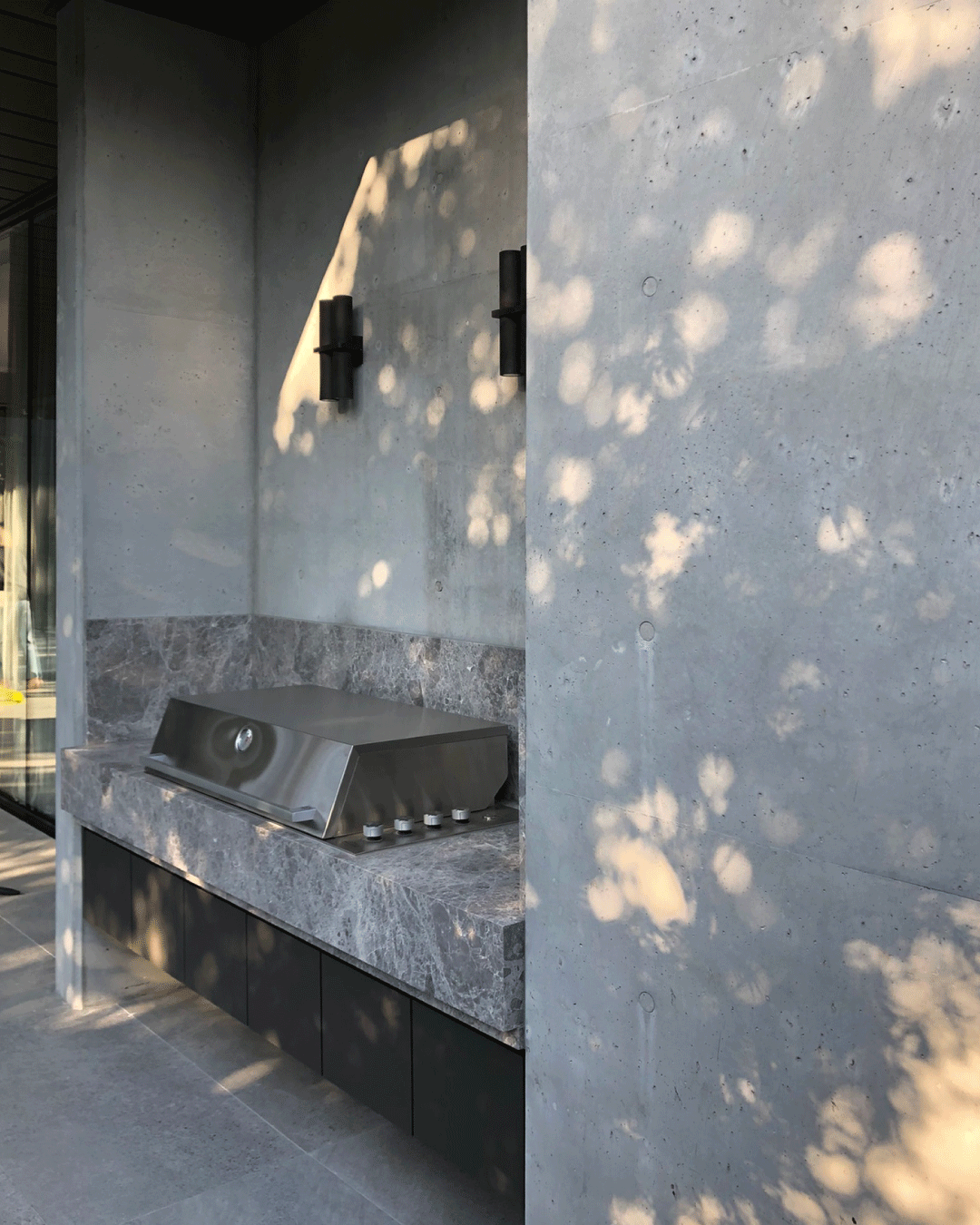 Outdoor BBQ bench