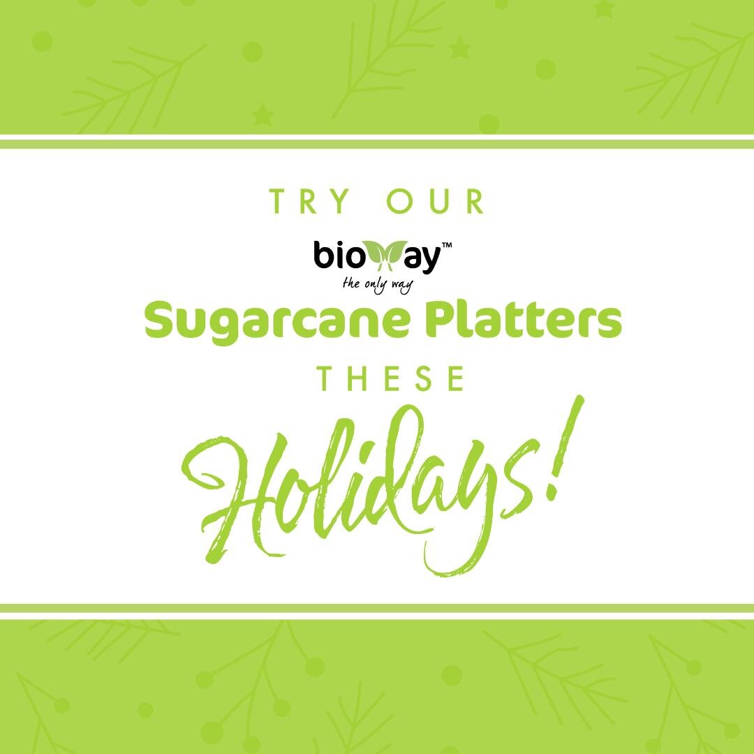 Try our Bioway&reg; Sugarcane Platters these Holidays!

Our Sugarcane Platters are Natural 100% Sugarcane without the use of straw or hay. Perfect for your function and catering needs.

#innovatersofpackaging #hospitalityindustry #foodserviceindustry