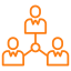 A diagram showing a person connected to a network, with interconnected nodes representing data or communication.