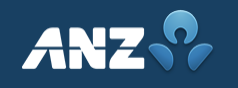 ANZ bank logo with blue background