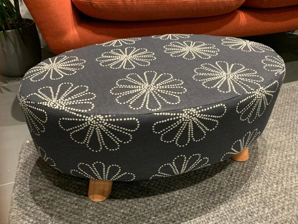 Extra Large Square Stool hand covered in Orla Kiely Stem Fabric ...