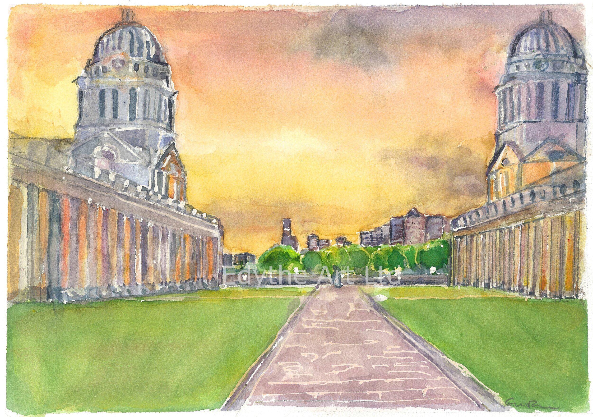 Old Royal Naval College Chapel and Painted Hall - print