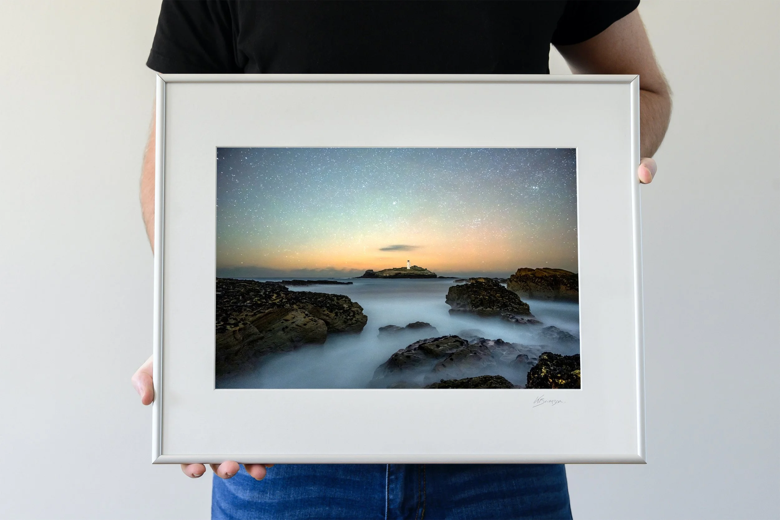 Godrevy Misty Midnight Seas Silver Frame