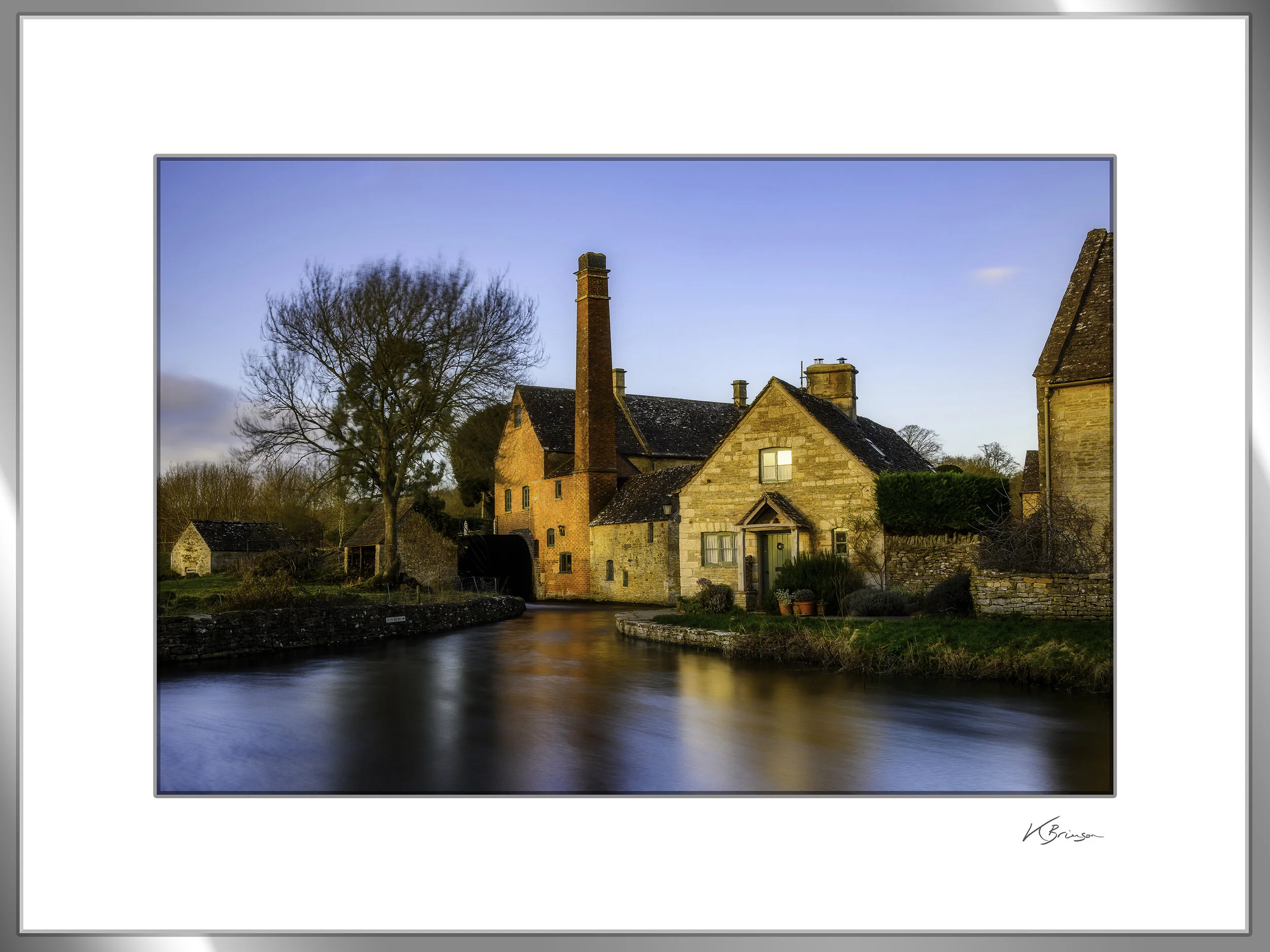 Lower Slaughter Old Mill Silver Metal Frame