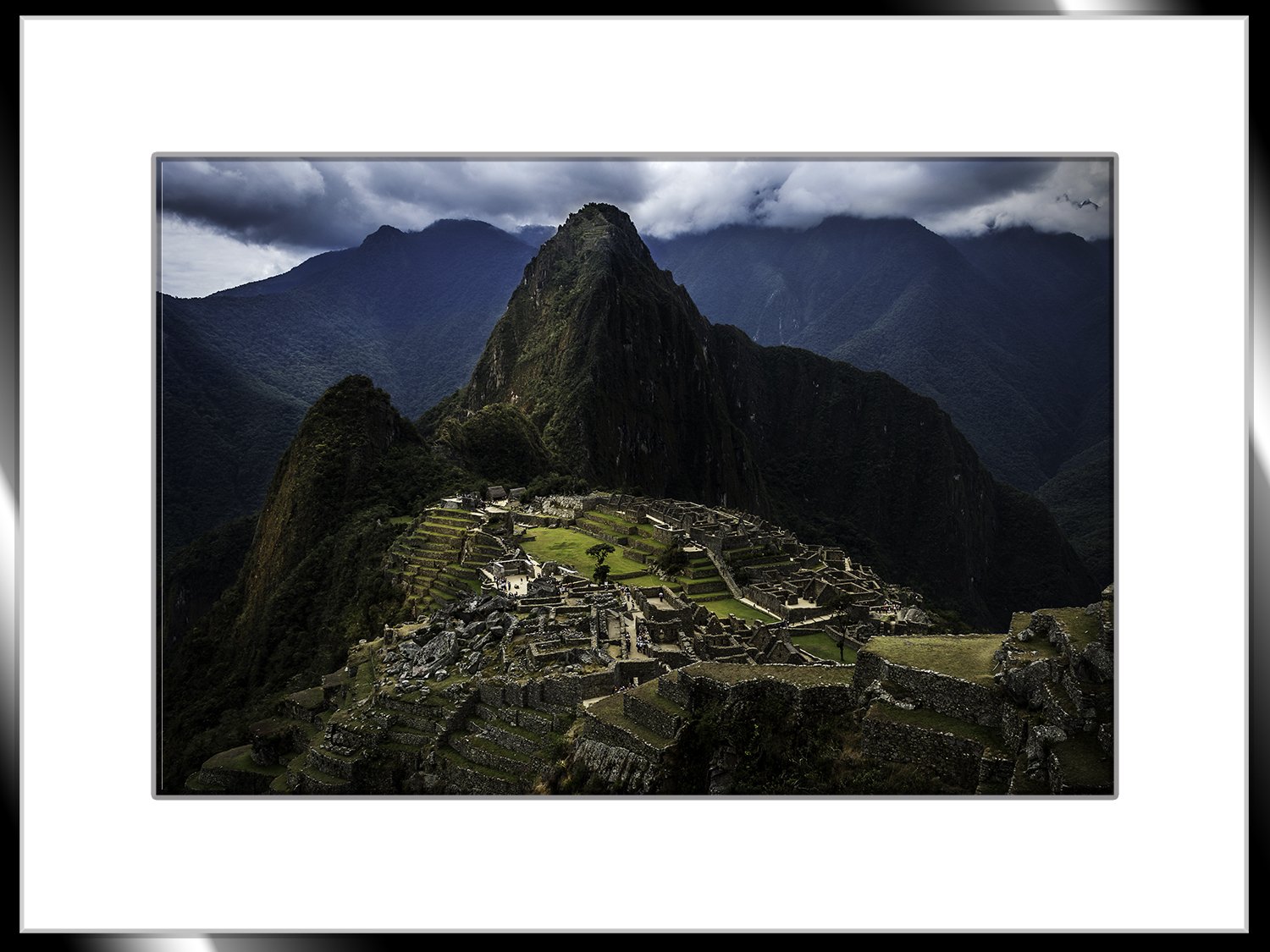 Machu Picchu Photography Print Black Metal Frame