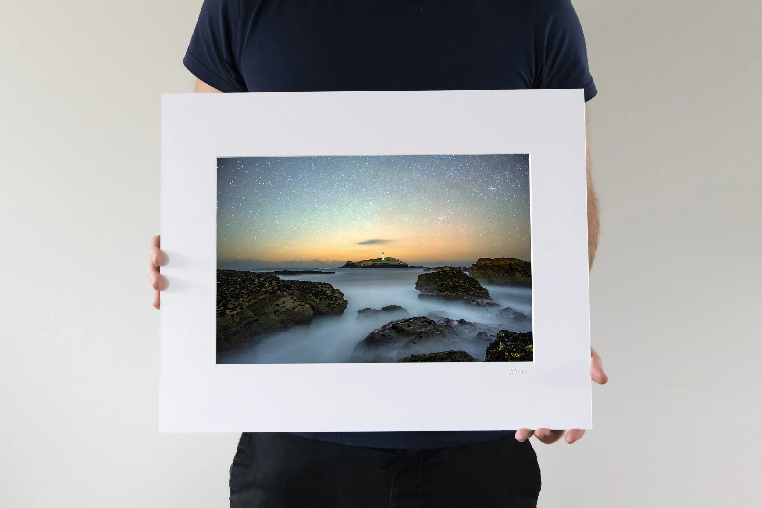 Godrevy Misty Midnight Seas Unframed