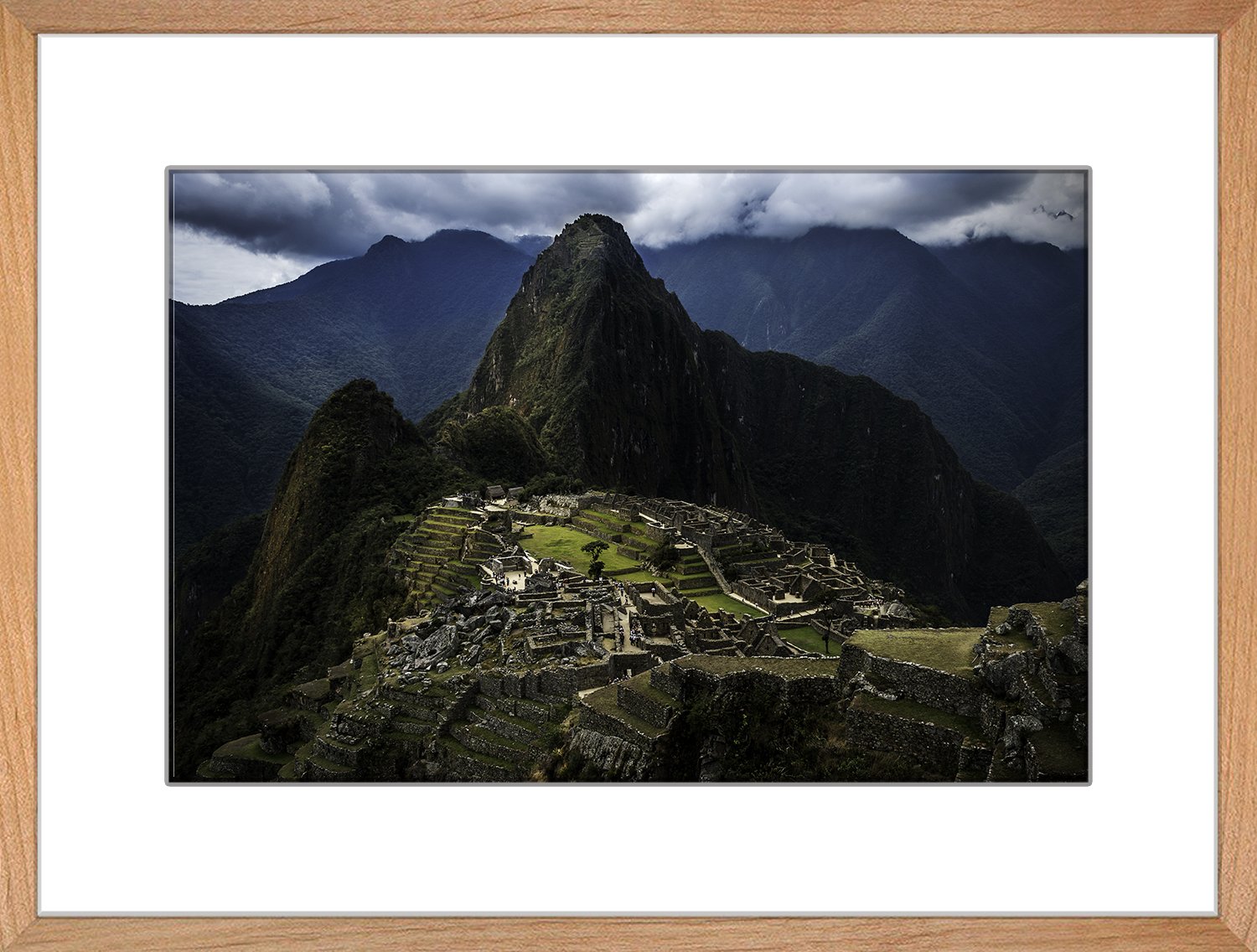 Machu Picchu Photography Print Birch Wood Frame