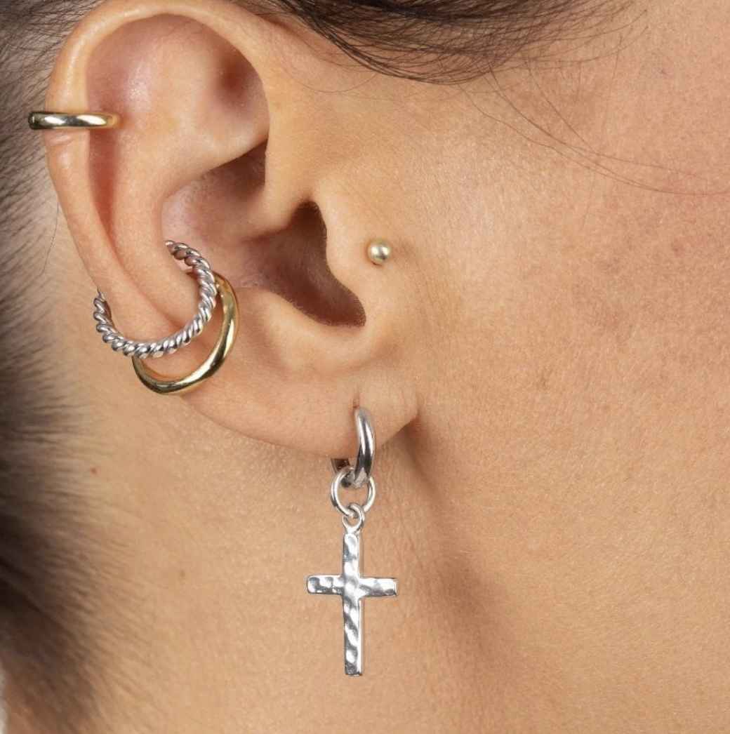 2 Pcs Hoops with Cross New trend earring Jewelry – Madeinindia Beads