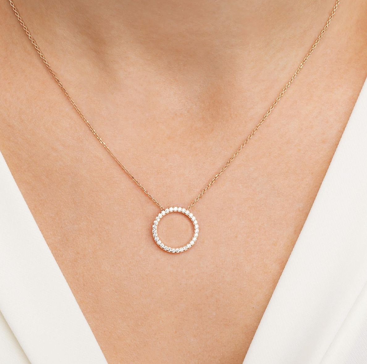 18ct White Gold Plated Circle of Life 