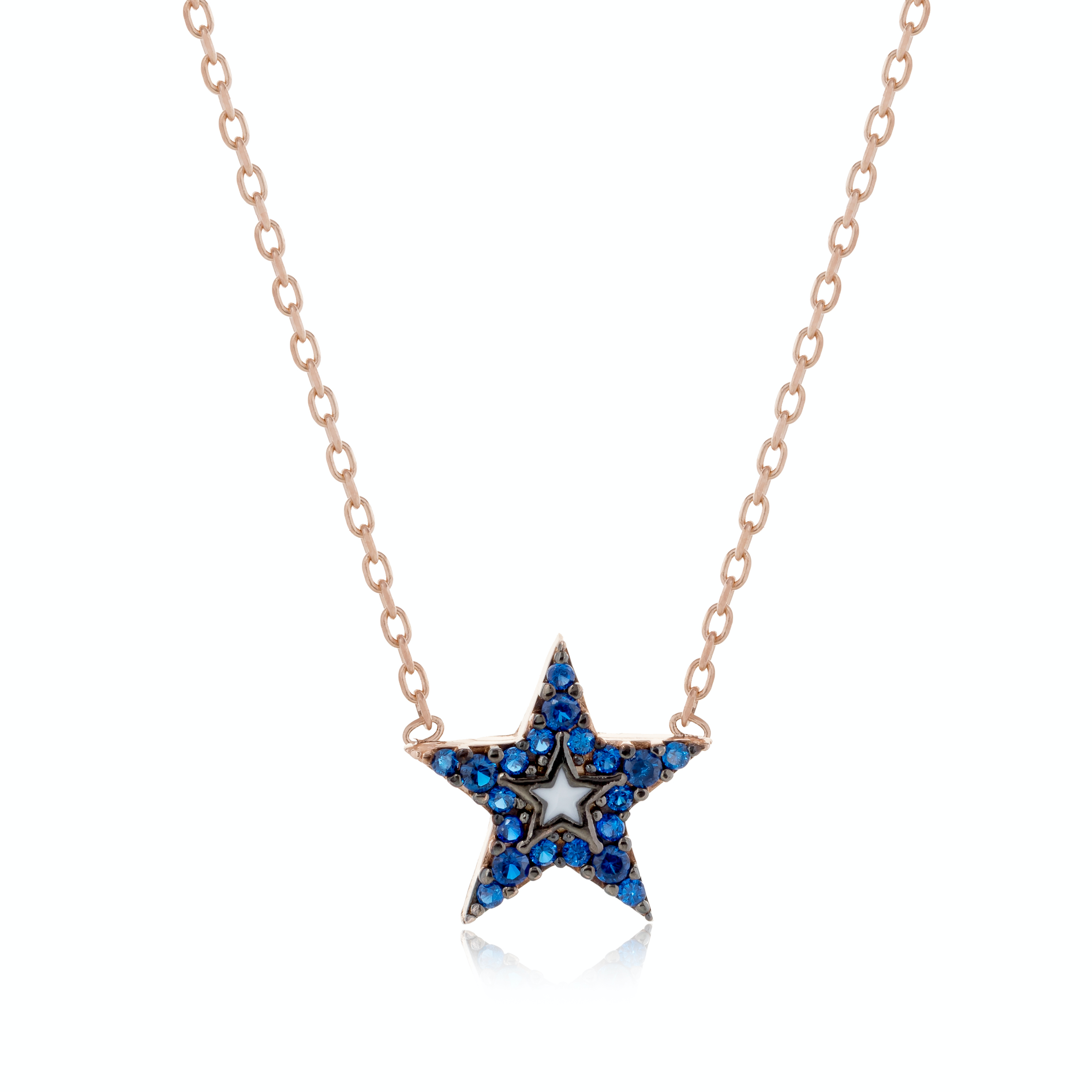 Blue Star Necklace — Cotton and Gems 
