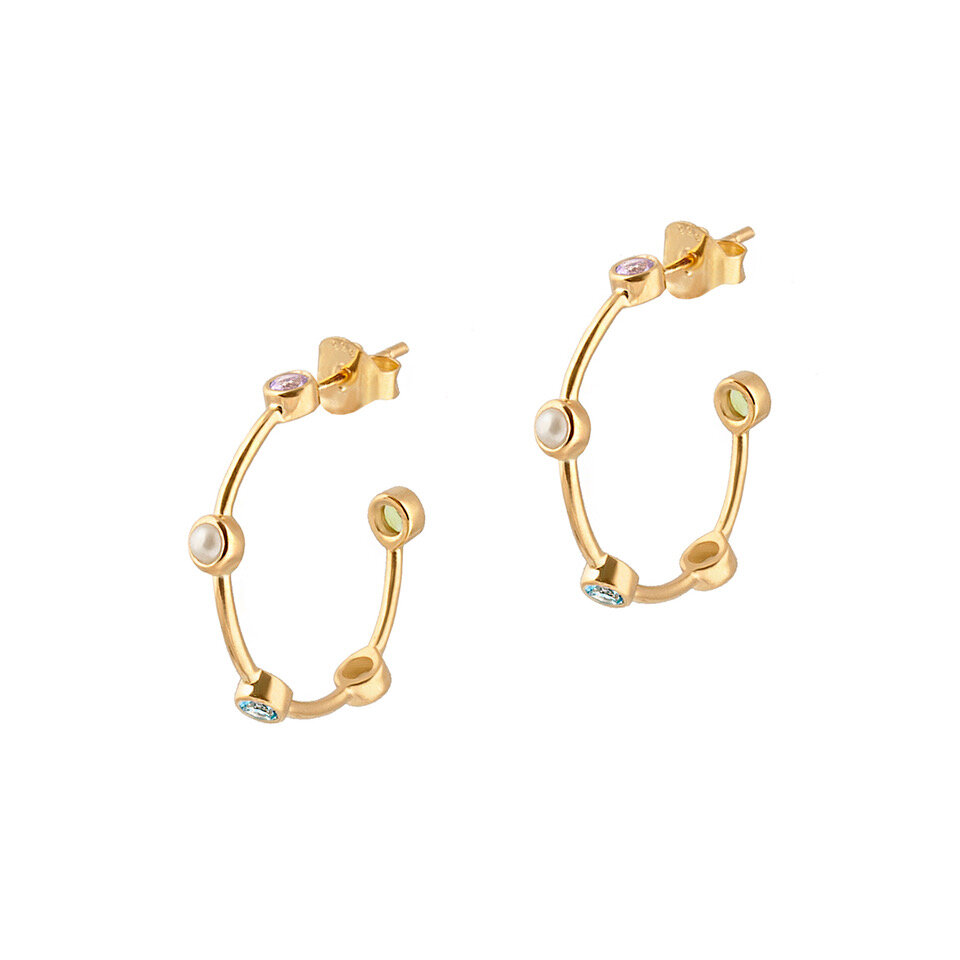 Top more than 78 gemstone hoop earrings gold best - esthdonghoadian