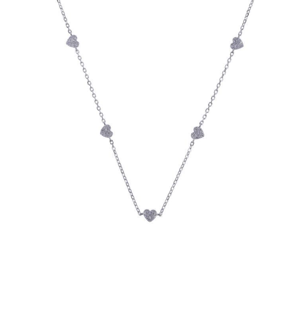 Silver Love Heart Necklace — Cotton 