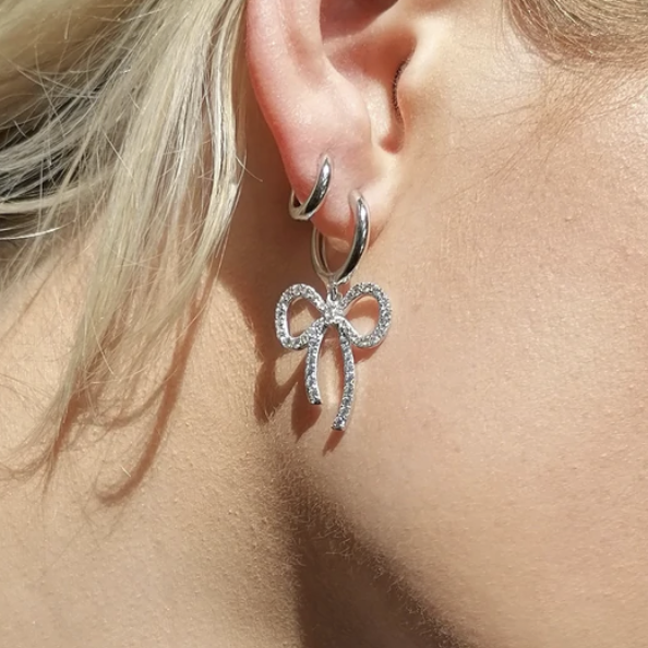 Tiffany & Co. Bow Ribbon Silver Stud Earrings