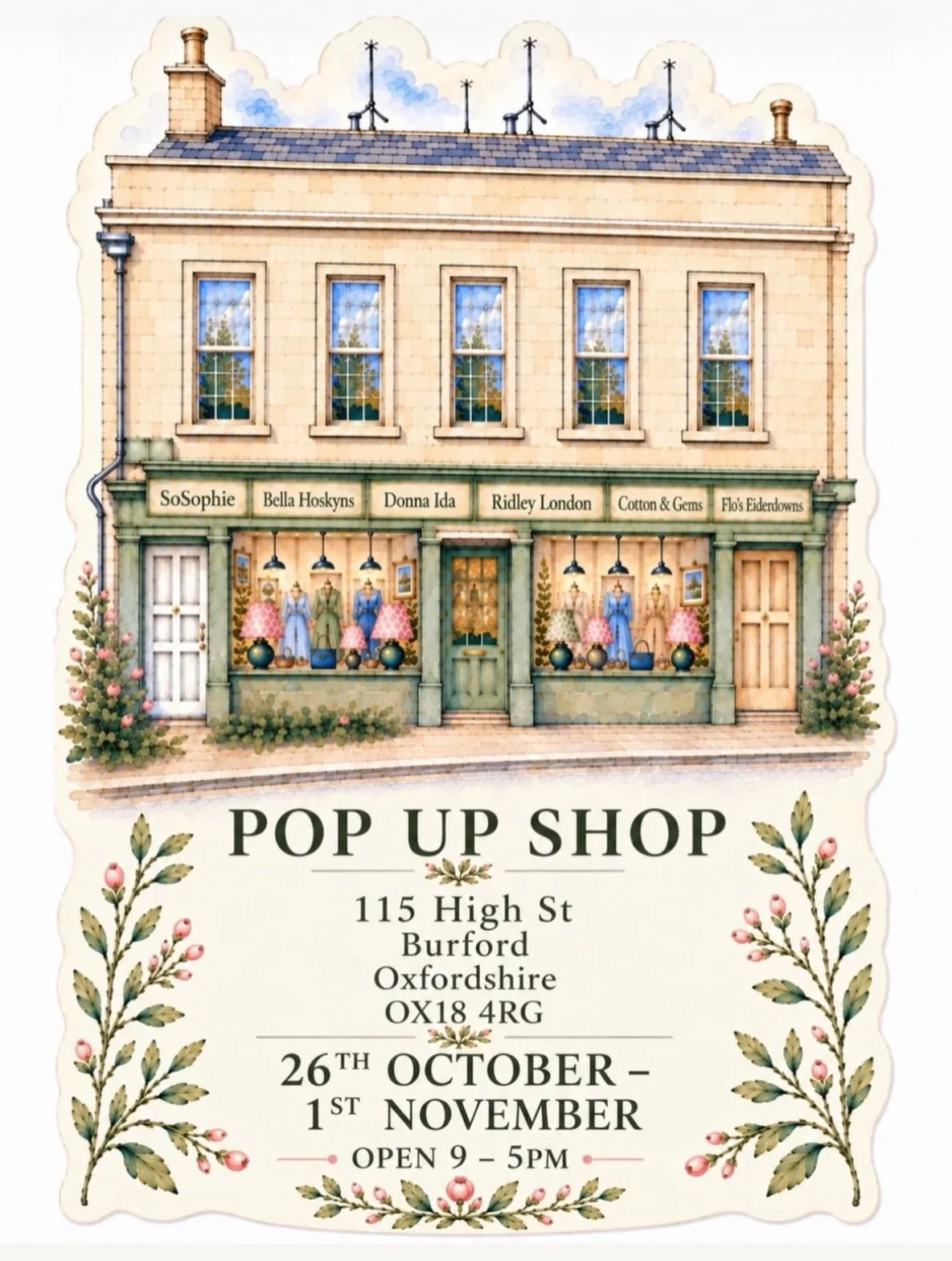 Exciting News! 
We are back&hellip; I&rsquo;m joining up with @donnaida @ridleylondon @sosophielondon @flos_eiderdowns and @bellahoskynsclothing at the @wysdom_shop in Burford High Street for one week only &hellip;. 26th- 1st November. So come and se