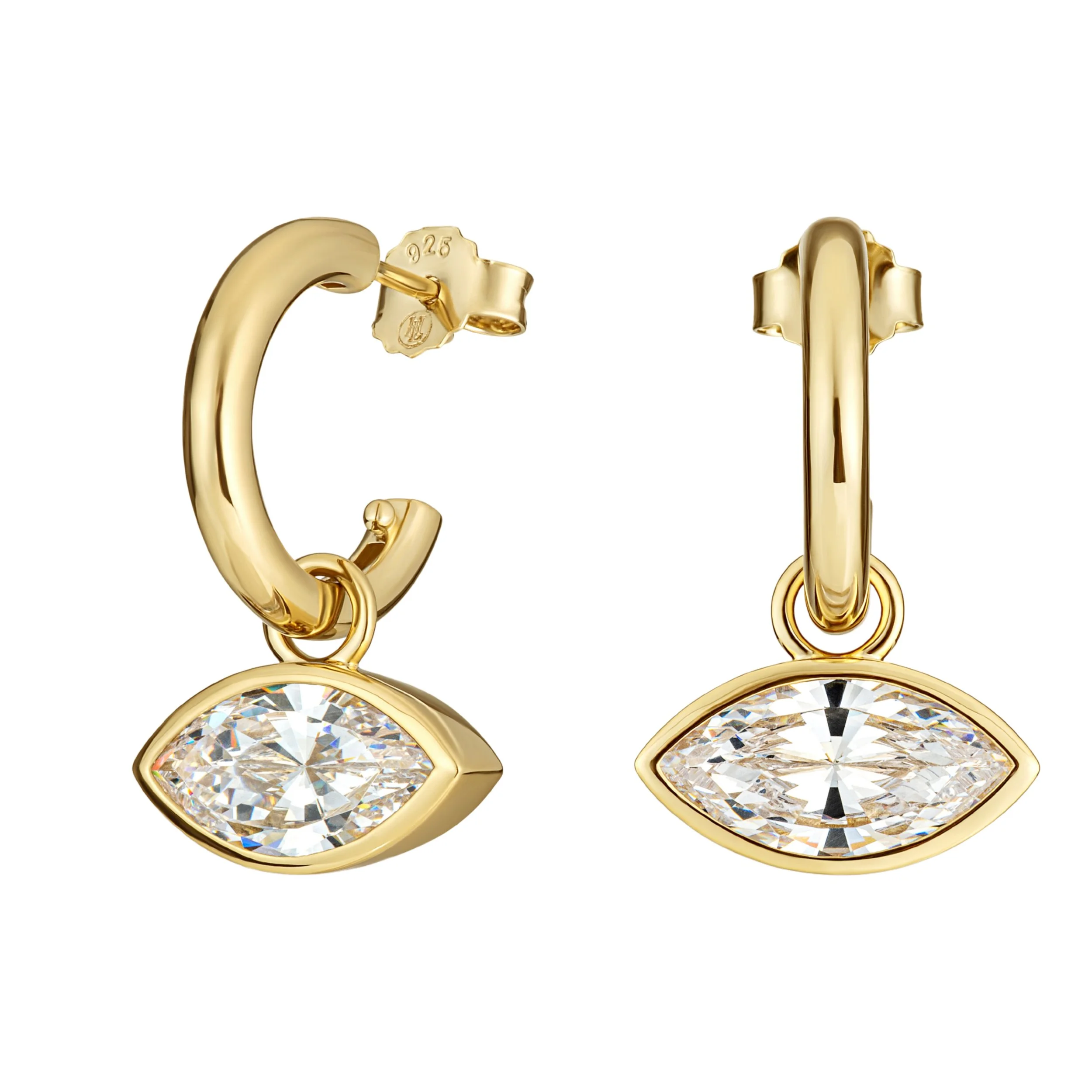 The Heavenly London Gold East-West Earrings