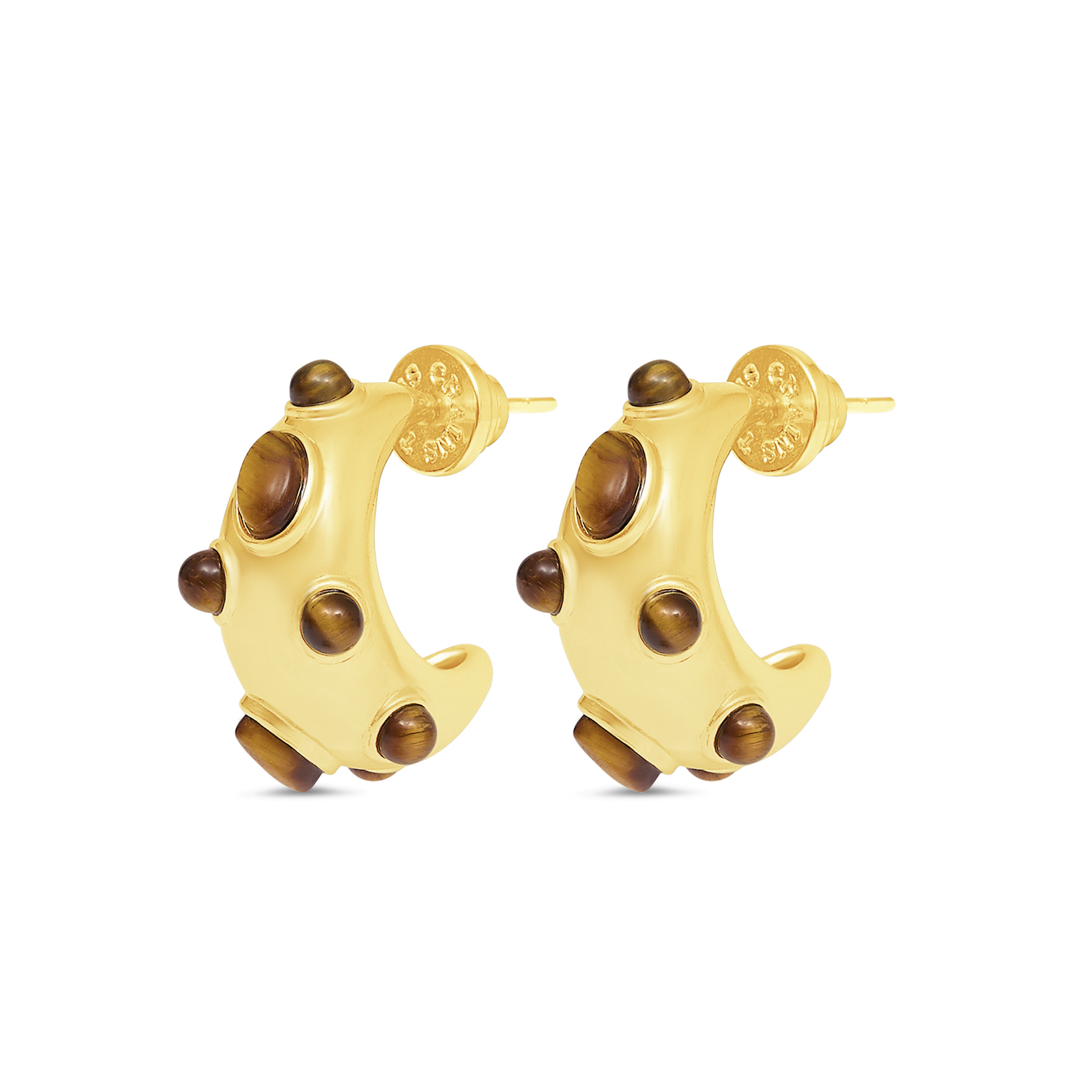 Talis Chains A Slice Of The Moon Hoops- Tigers Eye