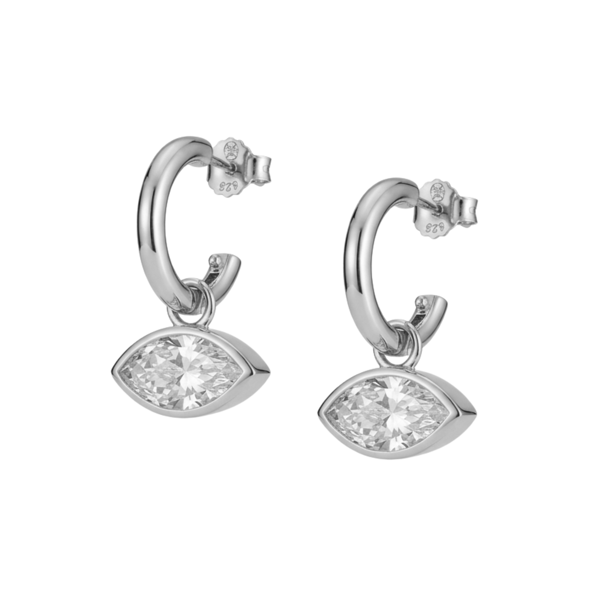 The Heavenly London Silver East-West Earrings