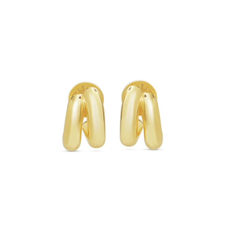 Talis Chains Gold Double Huggie Hoops
