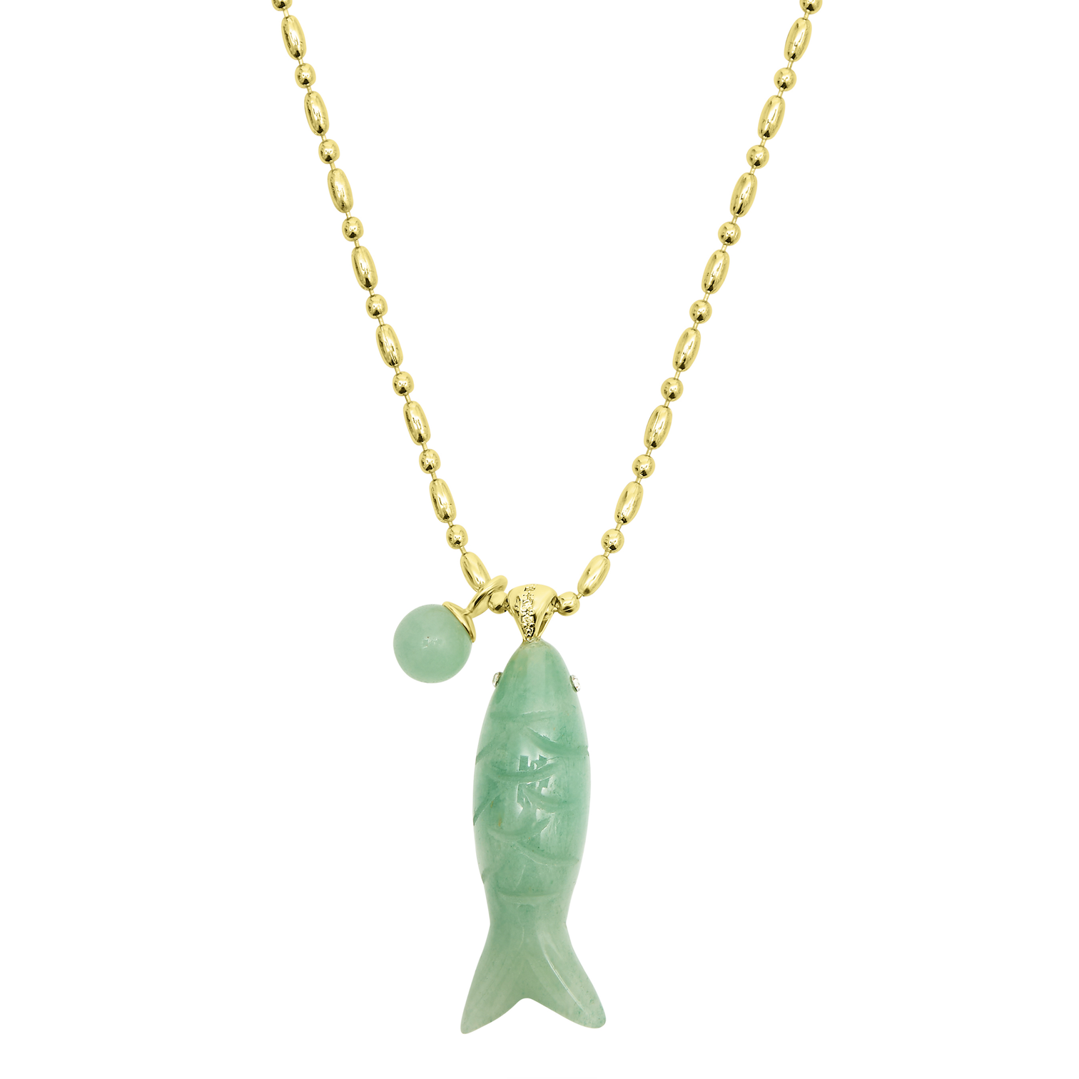 Talis Chains Happy Face Green Jade Necklace