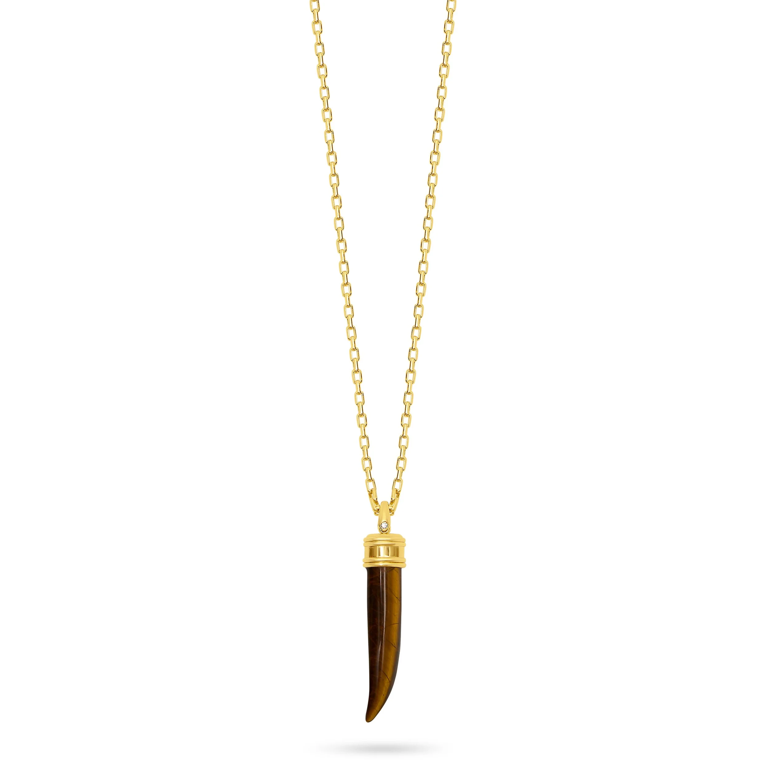 Talis Chains Tigers Eye Tusk Necklace