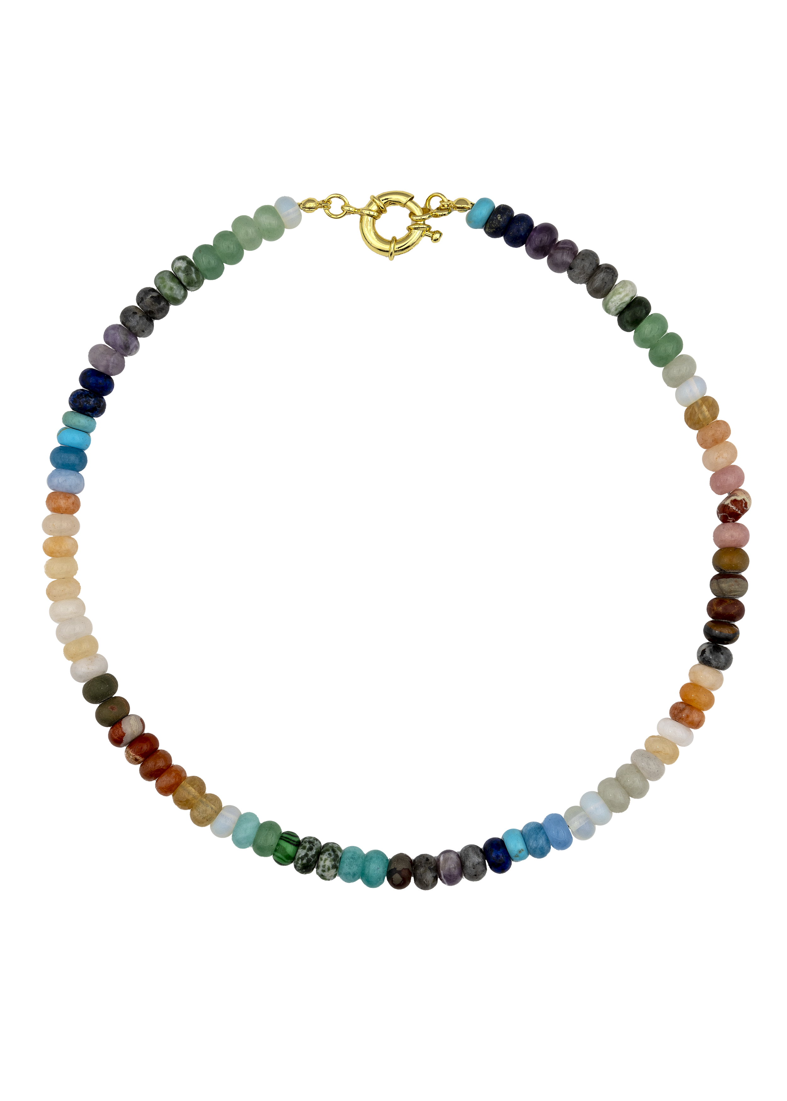 Natural Rainbow Beaded Necklace