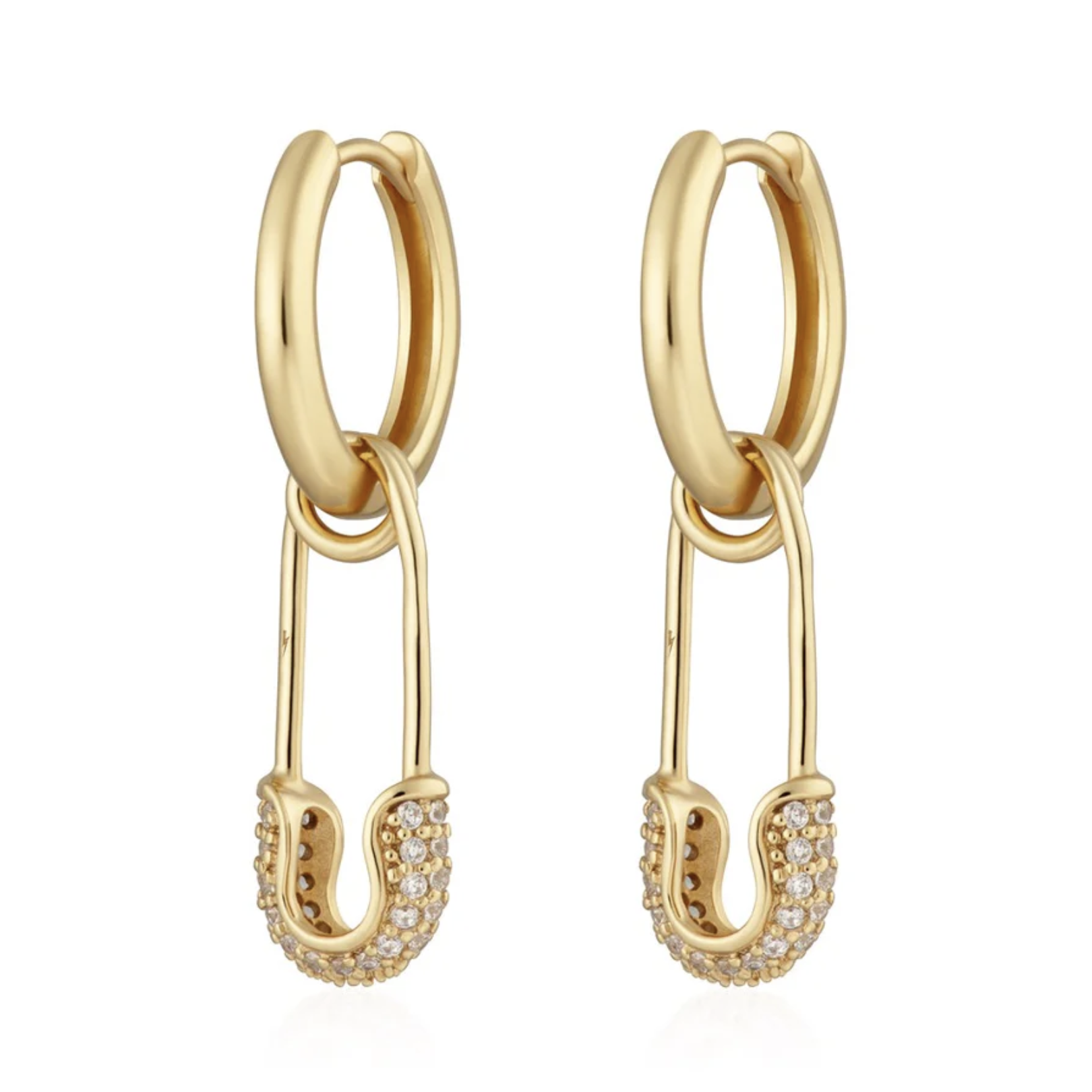 Gold Safety Pin Earrings