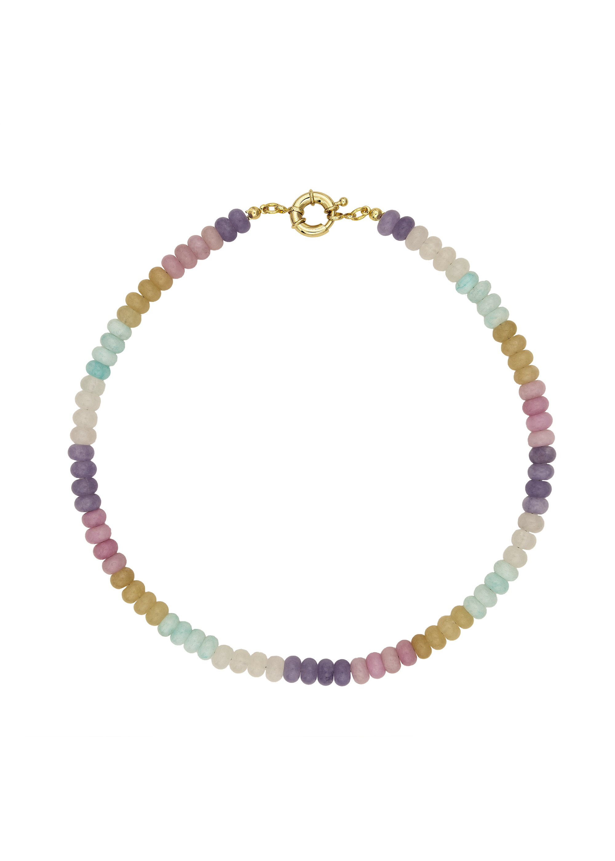 Double Pastel Rainbow Beaded Necklace