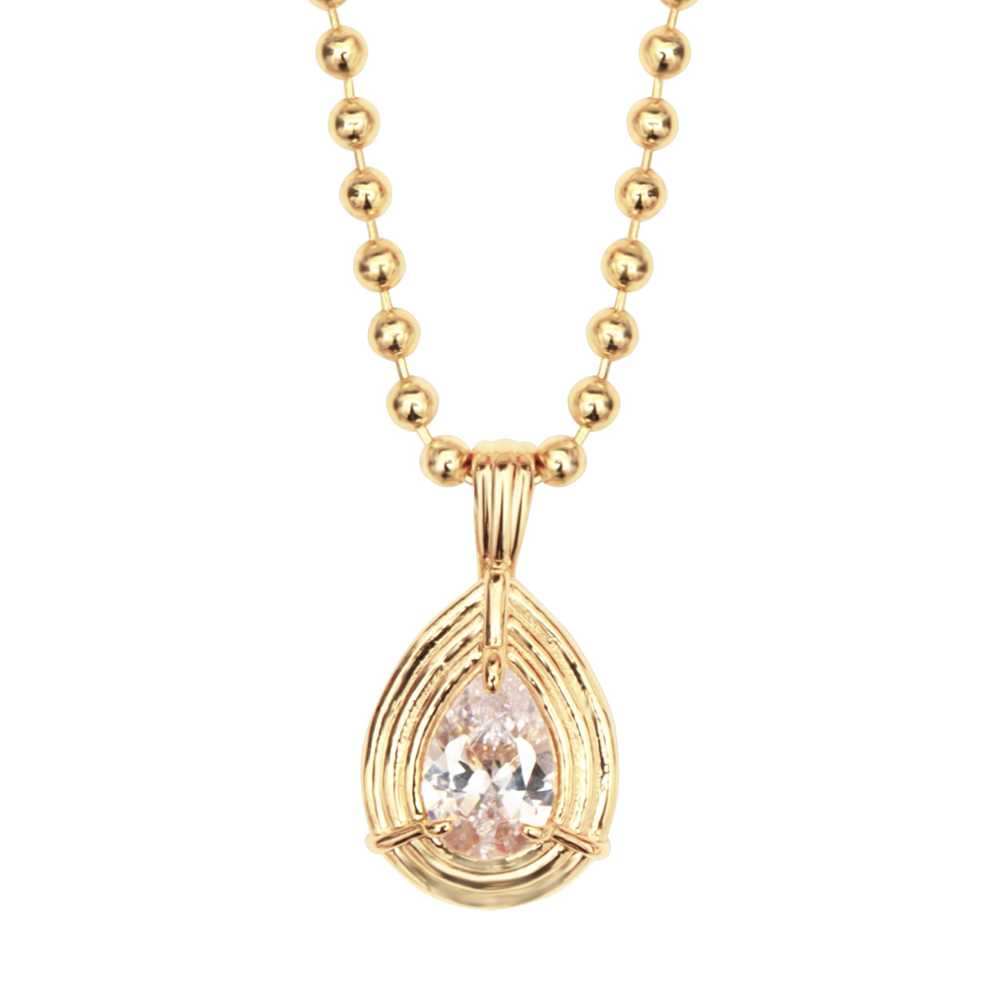 Talis Chains Pear Drop Pendant Necklace- Cubic Zirconia