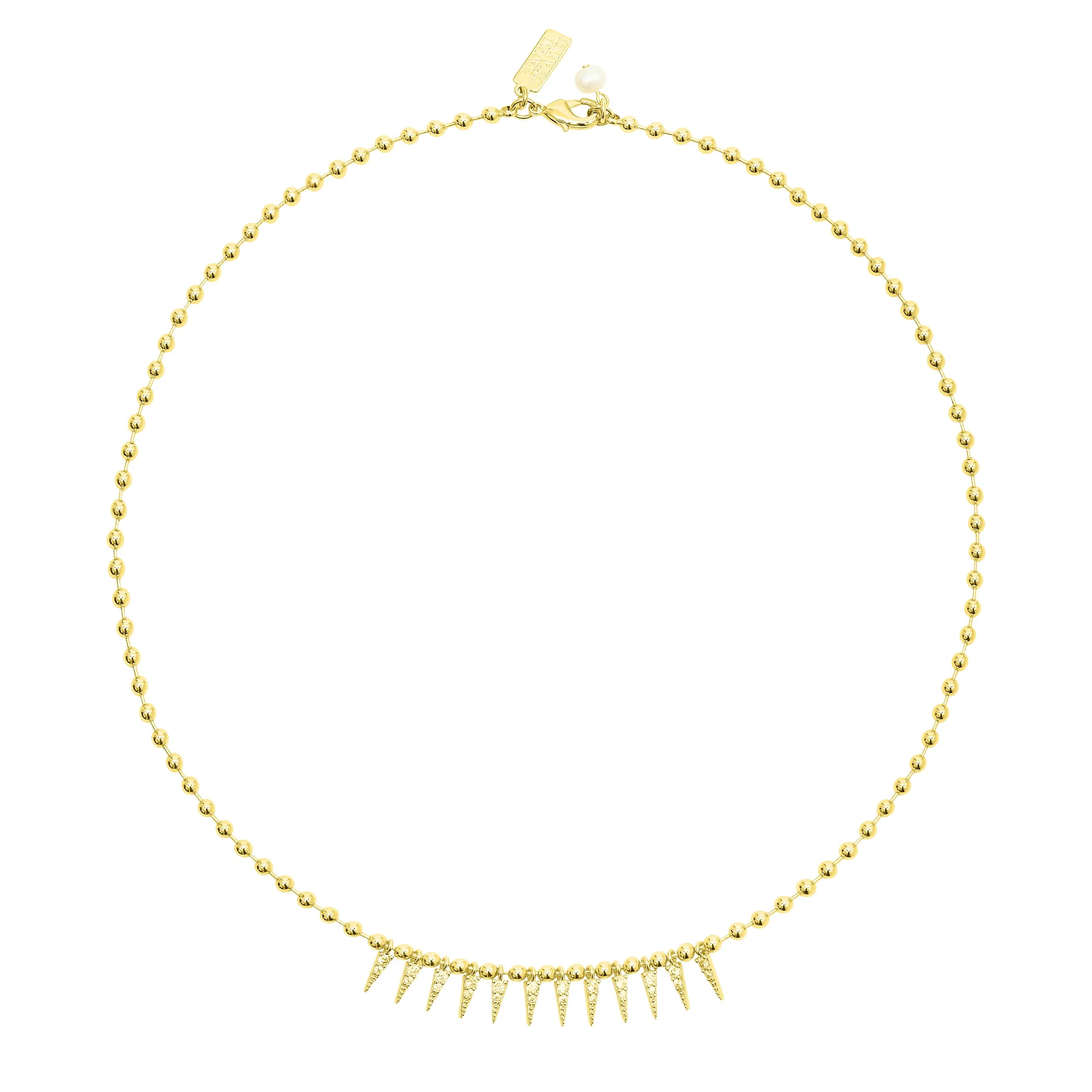 Talis Chains Cubic Zirconia Spike Drop Necklace – Gold