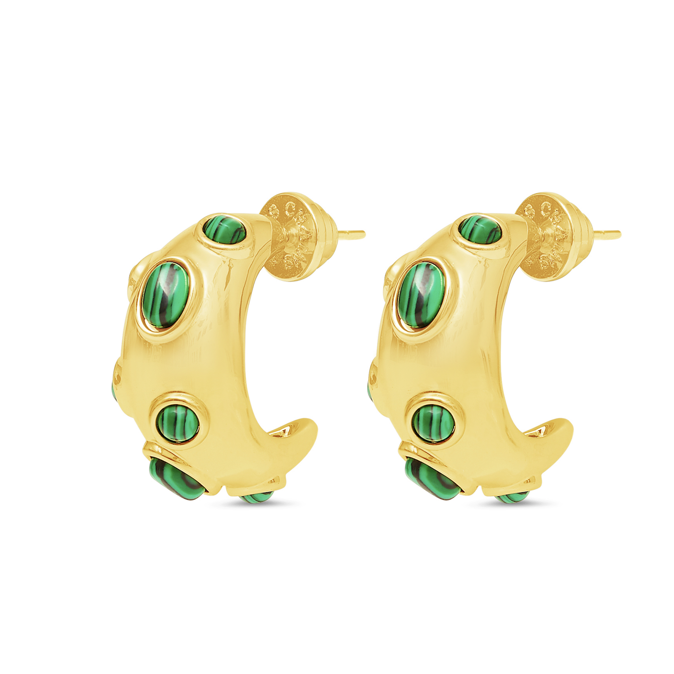 Talis Chains A Slice Of The Moon Hoops- Malachite
