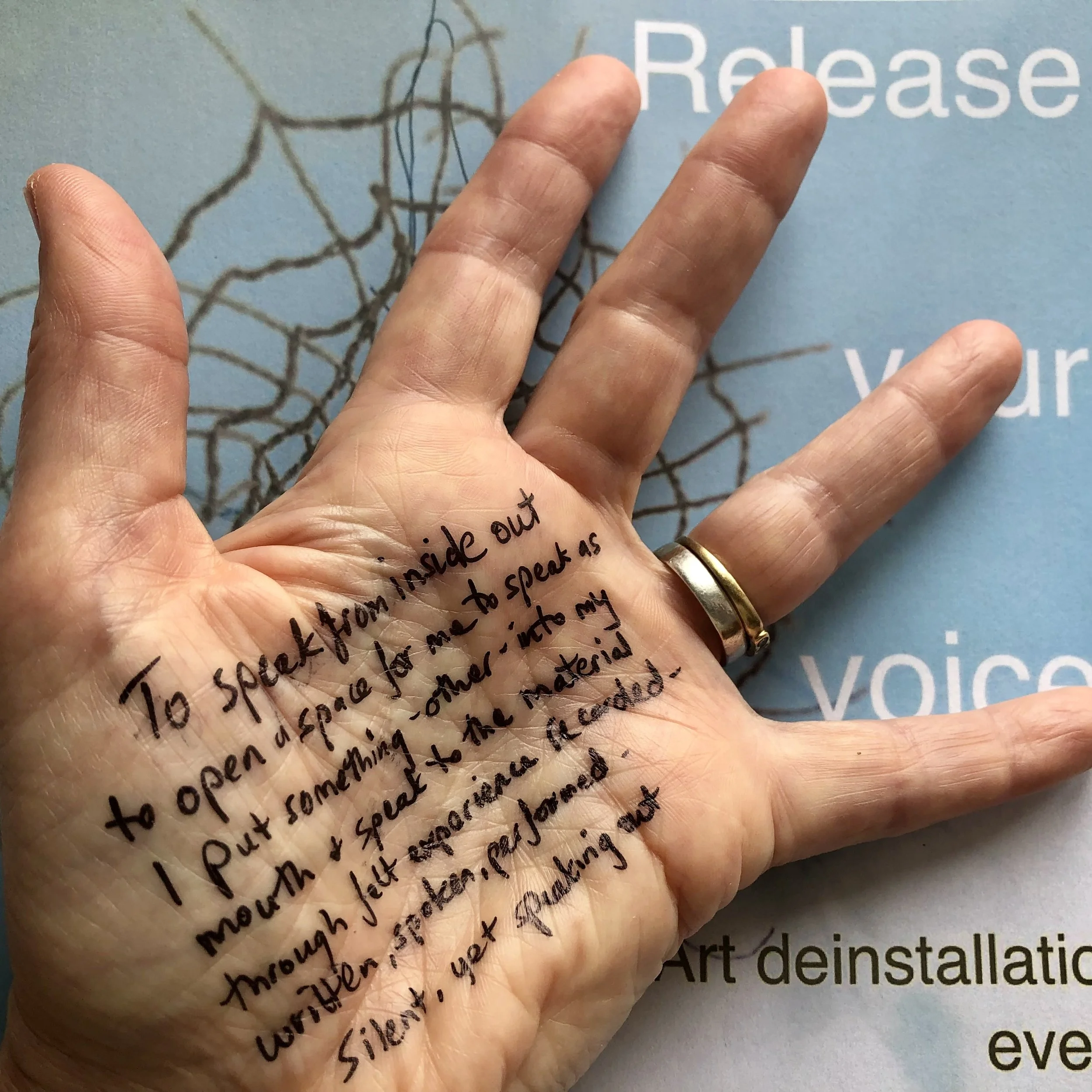 Image from Release Your Voice de-installation event (photo by Debbie Michaels)