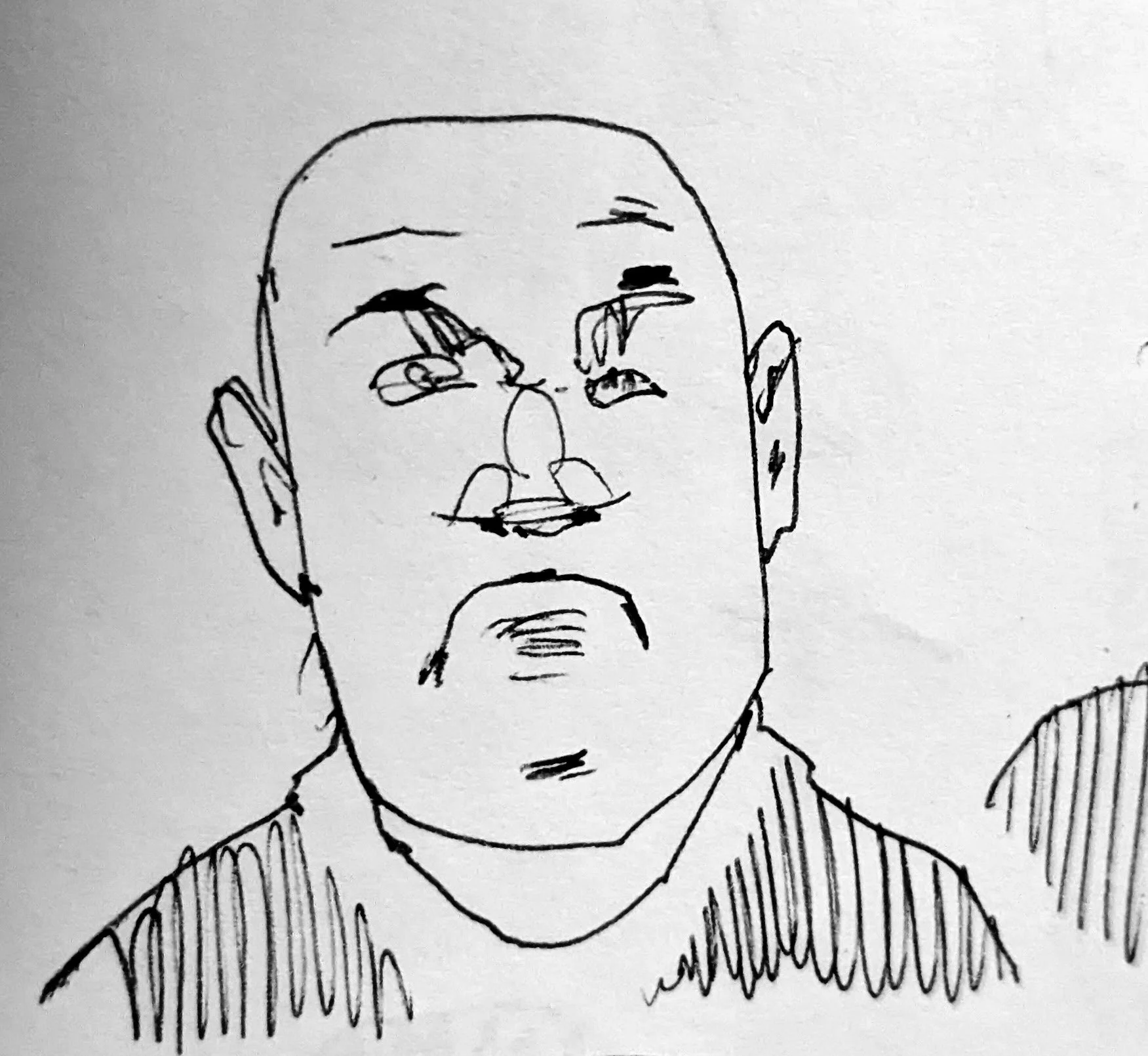Disapproving shopkeeper
