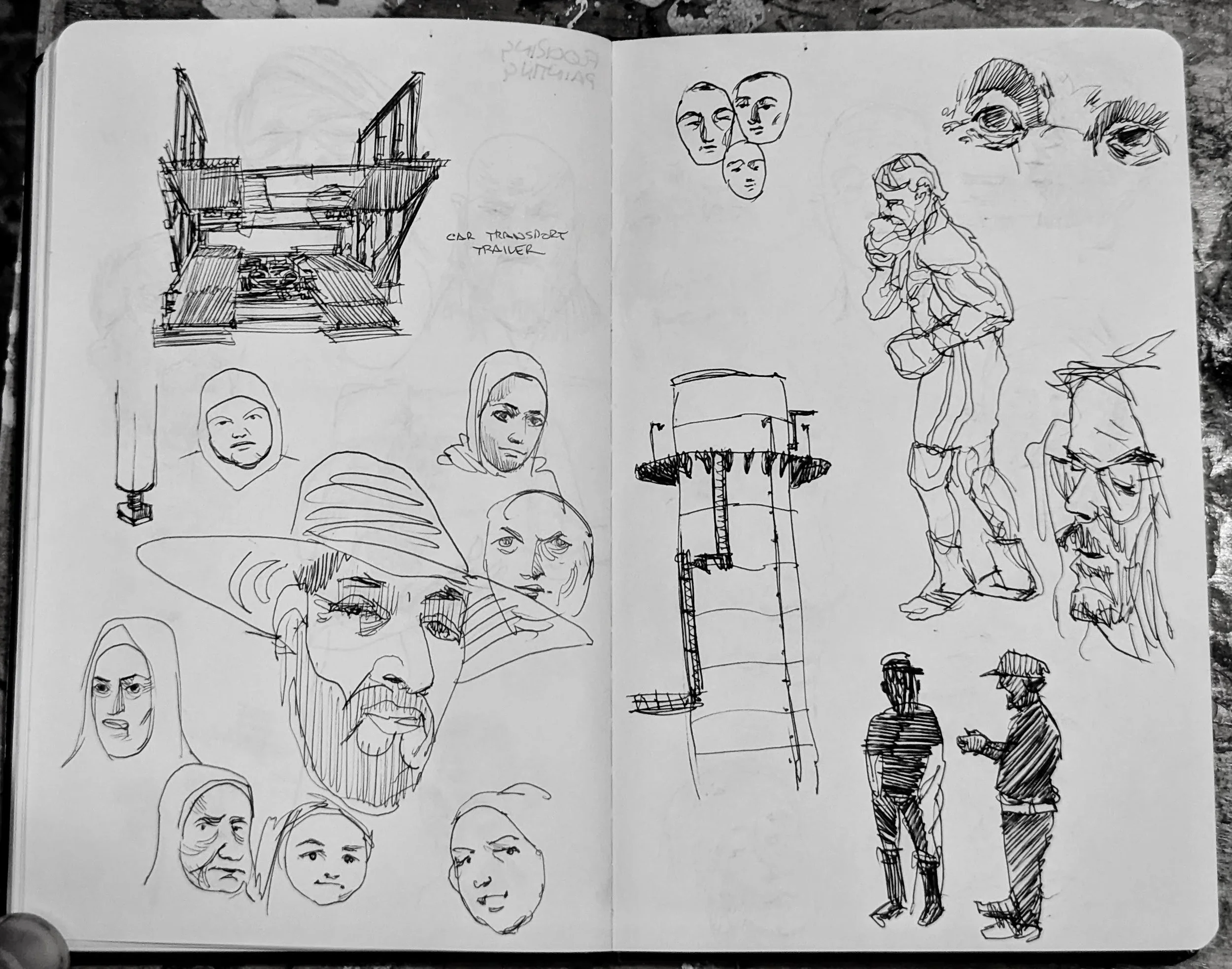 A spread of doodles.