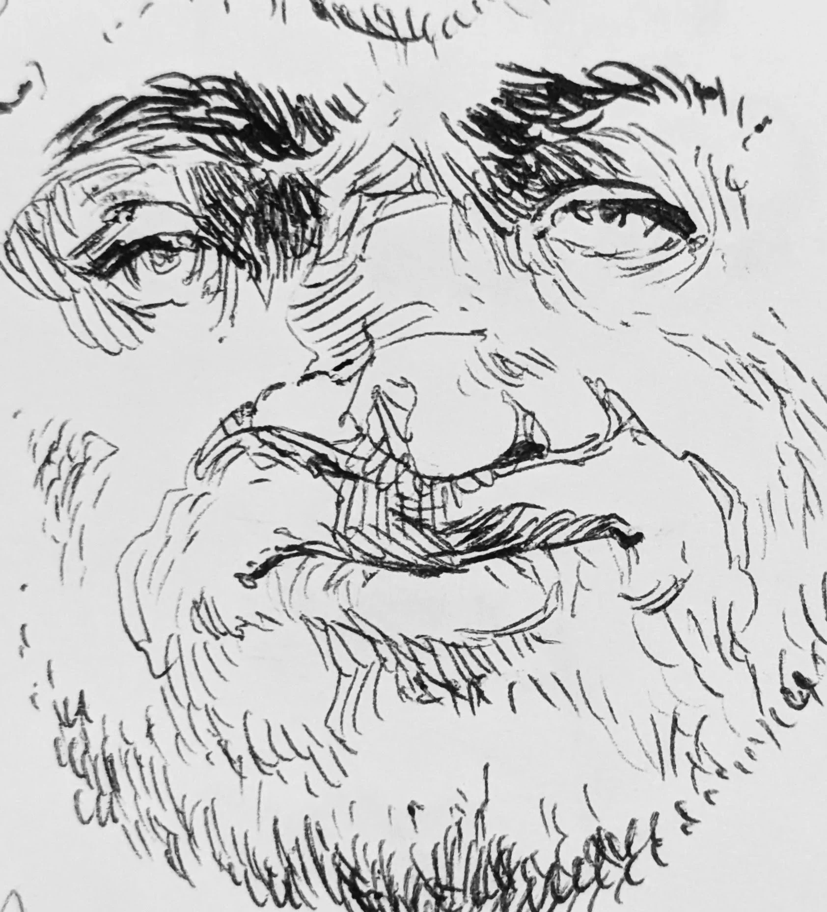 A thick face.