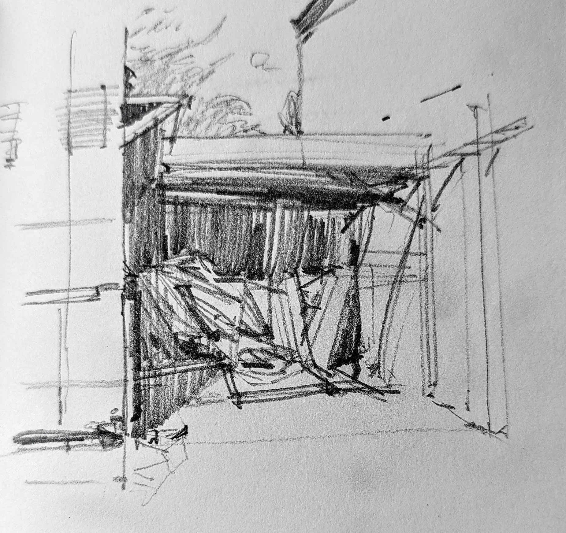 Collapsed garage